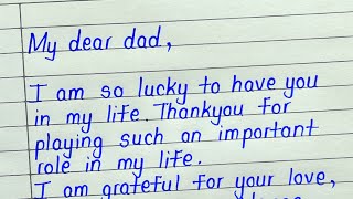 Fathers day card writing  Message to father on fathers day 2023  Fathers day writing [upl. by Dalt]