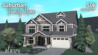 Suburban Family Home  50K  Bloxburg Speed Build [upl. by Rodenhouse]