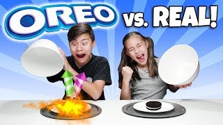 OREO VS REAL FOOD CHALLENGE  Switch Up 14 Flavors of Cookies or Real [upl. by Niles]