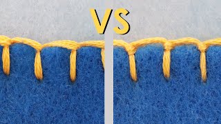 BLANKET STITCH vs BUTTONHOLE STITCH Sewing Skills Quick Overview Hand Sewing [upl. by Rehctelf]