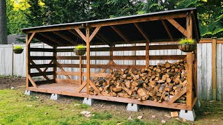 Designing and building a 2 cord cedar firewood shed [upl. by Lowery841]