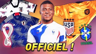 TOP 10 des MAILLOTS de la COUPE DU MONDE 2022 au QATAR  BRÉSIL ÉQUIPE DE FRANCE MEXIQUE [upl. by Anjanette]