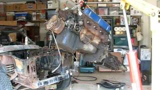 1968 Mustang Engine and Transmission removal  Part 2 [upl. by Bennink]