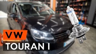 How to change headlight bulb on VW TOURAN 1t3 TUTORIAL AUTODOC [upl. by Patty]