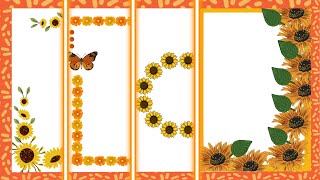 Sunflower design front page design  Front page designs for school project [upl. by Ellehcyt]