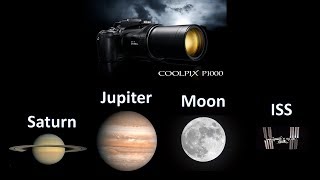 Nikon P1000 Moon Jupiter Saturn ISS [upl. by Ikilisav483]