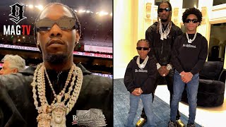 Offset Pulls Up To Hawks Game With His Sons Iced Out 💎 [upl. by Yannodrahc932]