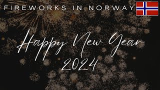 New Year 2024  Fireworks at Lillestrøm Norway  BYE BYE 2023 [upl. by Areik]