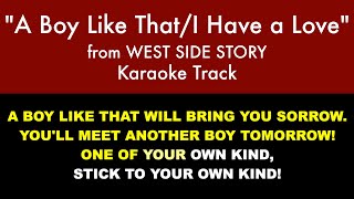 quotA Boy Like ThatI Have a Lovequot from West Side Story  Karaoke Track with Lyrics on Screen [upl. by Di]