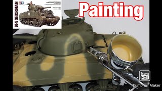 Painting Model Tanks  Tamiya M4 Sherman  Full Build Beginners Guide To Tank Modelling  Part 2 [upl. by Rebmyt]