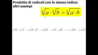 Moltiplicazione di radicali con lo stesso indice [upl. by Trebleht]