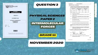 Intermolecular ForcesVSEPR theory Grade 11 Physical Sciences Paper 2 November 2020 [upl. by Idalia111]