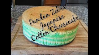 Japanese Cotton Cheesecake Pandan Zebra style PART 1 [upl. by Ahseik]