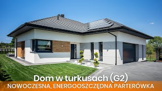 Dom w turkusach G2 – FILM – Wizyta w nowoczesnym domu parterowym  ARCHON Projekty Domów [upl. by Ailyn]