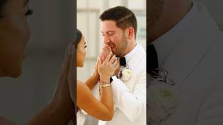 Bride absolutely melts Groom firstlook wedding [upl. by Einiffit298]