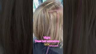 Adding tinsel ✨Vlight extensions Vlighthairfactory vlight vlighthair hair tinsel [upl. by Federico115]