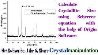 Calculate the Crystallite Size using Scherrer equation with the help of Origin Software [upl. by Harad]