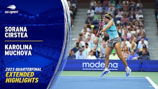 Sorana Cirstea vs Karolina Muchova Extended Highlights  2023 US Open Quarterfinal [upl. by Enirol]