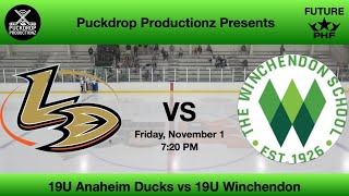 Anaheim Lady Ducks vs 19U Winchendon School [upl. by Lebasiram321]