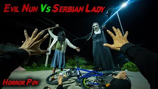 Serbian Dancing Lady vs Evil Nun  Horror pov  Flyingmeenaboi [upl. by Akeber]