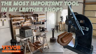 This Tool Will Change Your Leather Work  Vevor 3 Ton Ratcheting Arbor Press [upl. by Surat346]