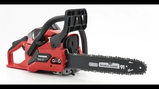 Prorun PCS214 14quot gas chainsaw unboxing overview first start [upl. by Flowers]