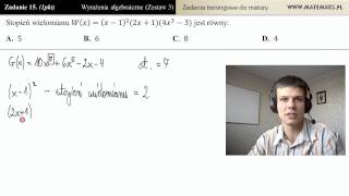 Zad15 Podaj stopień wielomianu wyrażenia algebraiczne  zestaw 3 [upl. by Nekal]