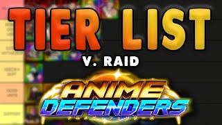 RAID UPDATE Anime Defenders Tier List  Who You Should Summon For New Player Tier List [upl. by Rot489]