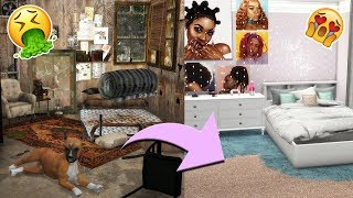 🤮 GRUNGE ROOM MAKEOVER 😱 abandoned house 2  The Sims 4 HOUSE FLIPPER [upl. by Yelyk]