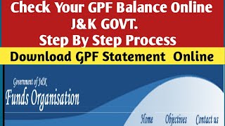 How To Check GPF Account Balance Online  Download GPF Statement Online [upl. by Anih]