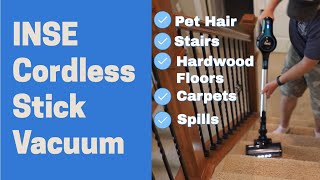 REVIEW INSE S610 Cordless Vacuum Cleaner 6in1 Rechargeable Stick Vacuum [upl. by Ober]