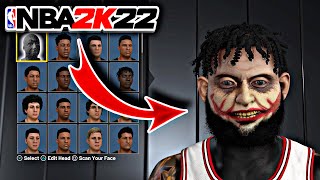 NEW JOKER 3D FACE SCAN BEST COMP FACE CREATION in NBA 2K22 [upl. by Tormoria]