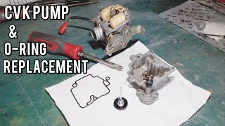 How To Replace a CVK Keihin Carburetor Throttle Pump amp Float Bowl ORing [upl. by Siwel919]