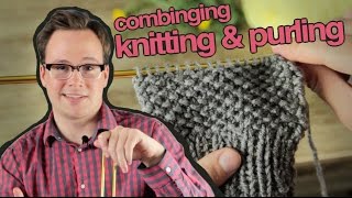 Combined Knit and Purl How to Combine Knitting and Purling [upl. by Siubhan]