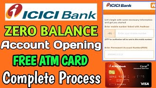 how to open icici bank zero balance account online in teluguICICI Bank Account Opening online [upl. by Wappes]