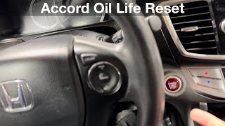 2015 Honda Accord How to reset the oil life reminder [upl. by Moffitt]