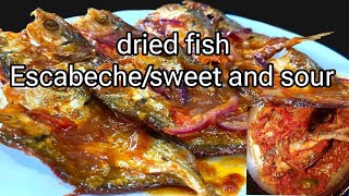 how to cook bisaya dish Escabeche dried fishsweet and sour [upl. by Burnside763]