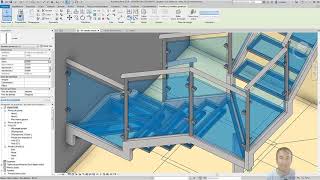 Pinzas para barandilla de cristal en Revit trailer [upl. by Nivac]