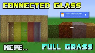 Connected GlassFull Grass Block Texture Pack For Mcpe 119  Connected Glass Mod Minecraft Pe [upl. by Ennovihc]