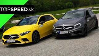 Mercedes AMG A35 vs A45 AMG  Maroš ČABÁK vs Ivan JAKEŠ TOPSPEEDsk [upl. by Daeriam]