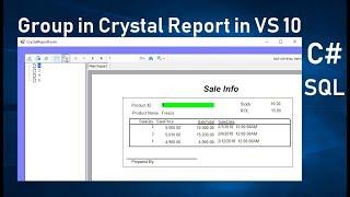 Grouping in Crystal Report in c part 2 Page break in crystal report Swift Learn [upl. by Li]