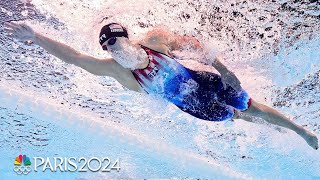 Underwater cam Katie Ledeckys historic fourpeat in 800m freestyle  Paris Olympics  NBC Sports [upl. by Etsyrk]