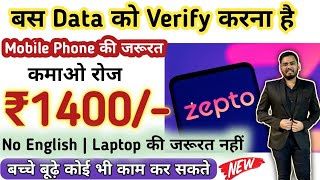 😍 बस Data Verify करने का काम  ₹1400Day कमाओ  Zepto Hiring  NO English  NO Laptop needed  Jobs [upl. by Dudden]