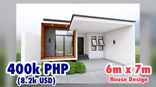 Bungalow Simple House Design  2 Bedrooms  6m x 7m  42 Sq m [upl. by Cantone519]