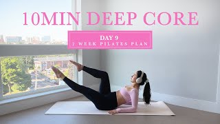 10MIN Toned Abs amp Strong Deep Core Pilates  DAY 9  2 Week Pilates Challenge  madeleineabeid [upl. by Mchugh]