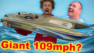 Twin Motor 12s RC Speed Boat fastest RTR boat in the world [upl. by Dnarud]