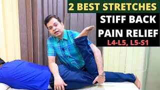 How to Relief From Back Pain Chronic Low Back Pain Stretches Stiff Lower Back Exercises MUST TRY [upl. by Aihsyt]