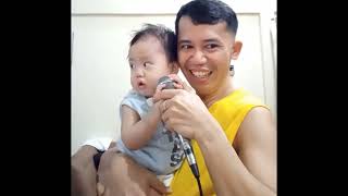 Baby Lotty is singing in videoke with Daddy [upl. by Eichman]