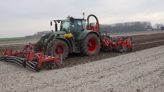 Fendt 722 van loonbedrijf Breure aan het stroken bemesten Trekkerweb [upl. by Nodal]