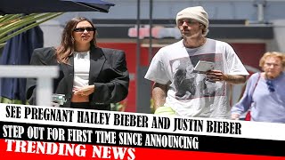 See Pregnant Hailey Bieber And Justin Bieber Step Out For First Time Since Announcing [upl. by Yahsat]